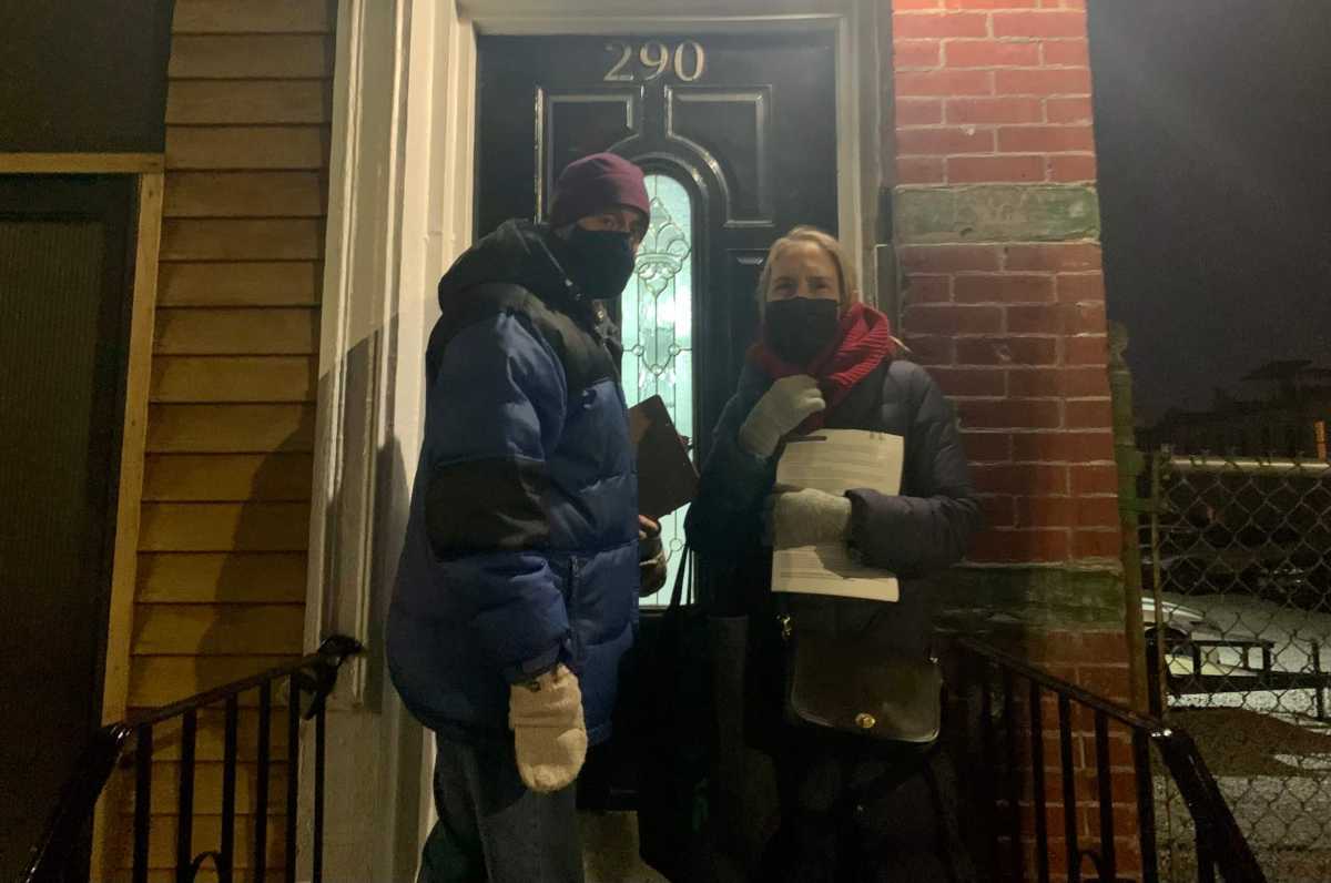 volunteers knock on doors at greenbrook partners properties