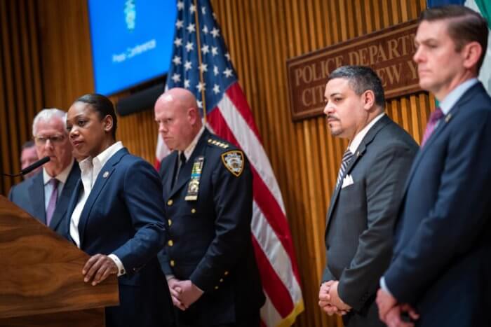 keechant sewell announced nypd funding with nicole malliotakis