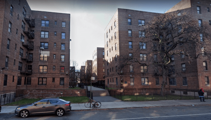 flatbush gardens large brick building from the street