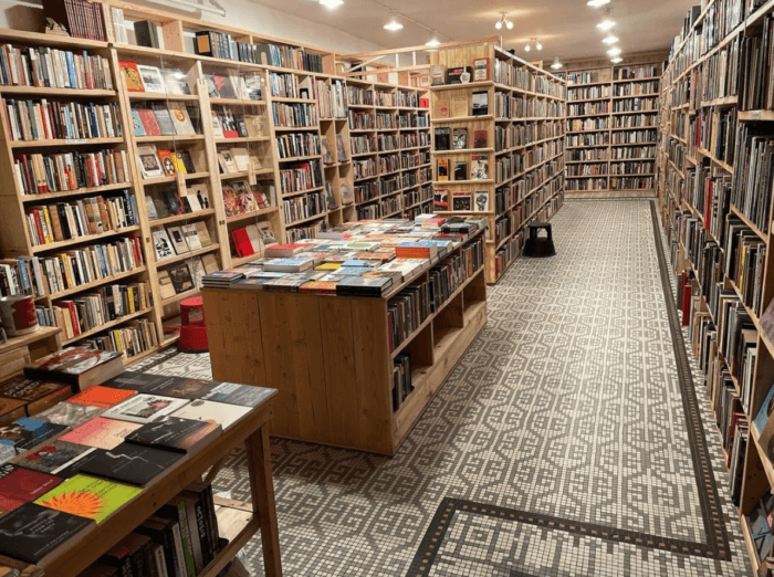 bookshelves at troubled sleep books