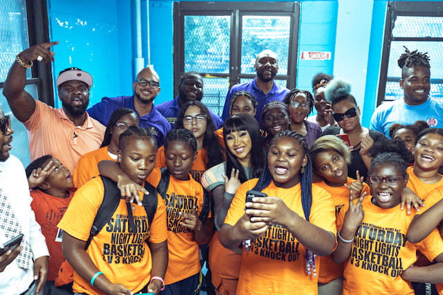 Cardi B, grammy award winning rapper, returns to the city to learn more about human justice organizations.