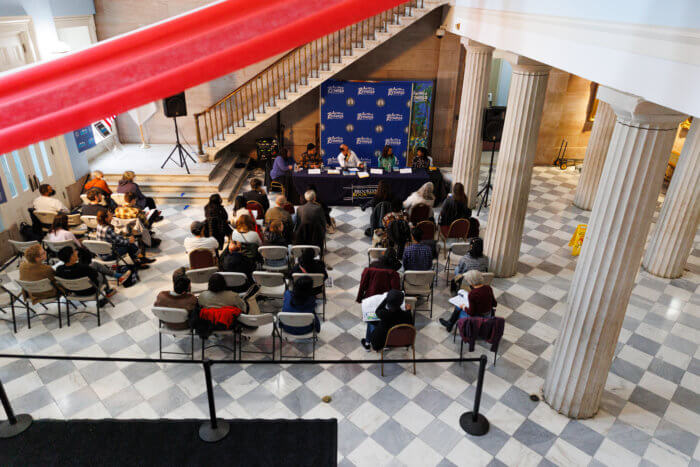 people at brooklyn book festival at borough hall