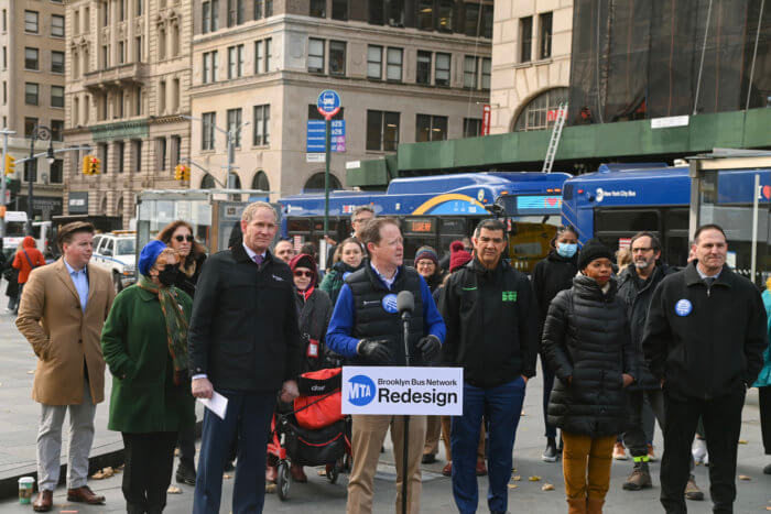 richard davey at brooklyn bus redesign presser