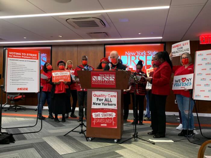 NYSNA nurse strike press conference