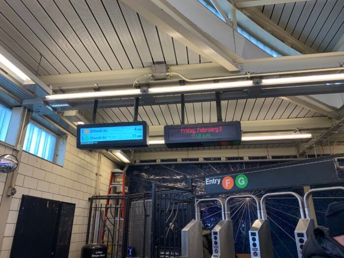 MTA wait time sign