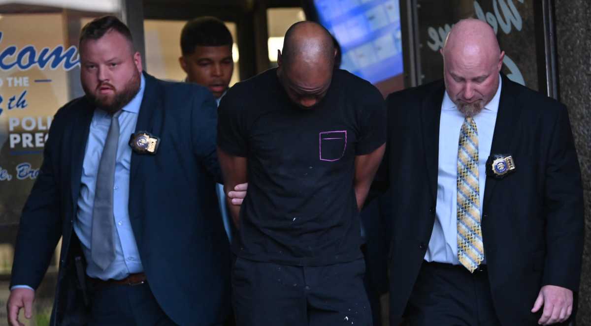 Samuel White was booked at the 69th Police Precinct for allegedly shooting at MTA employees earlier this week.