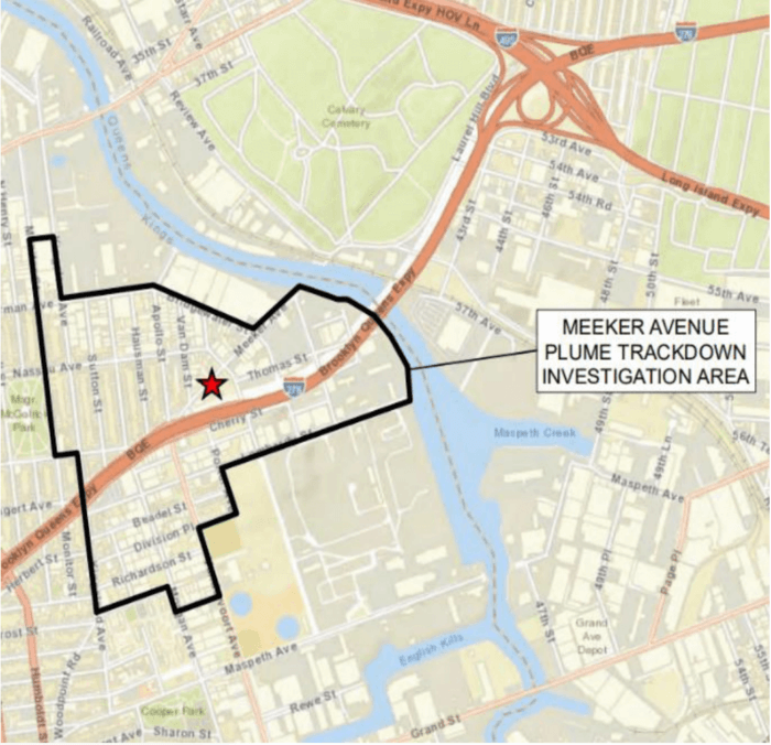 meeker avenue plume map