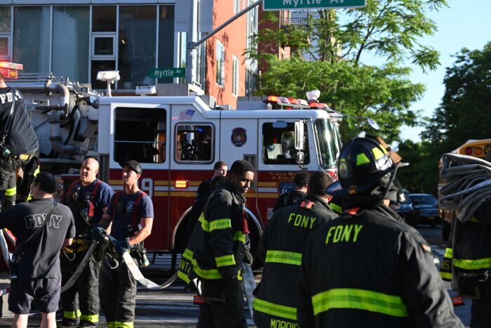 fire truck at post office fire