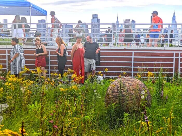 people walking through the Kingsland roof at kingsland wildflowers festival