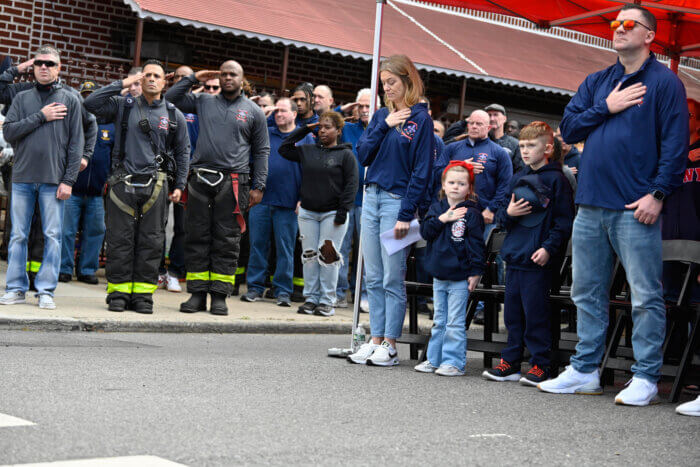 Pollard family at street co-naming