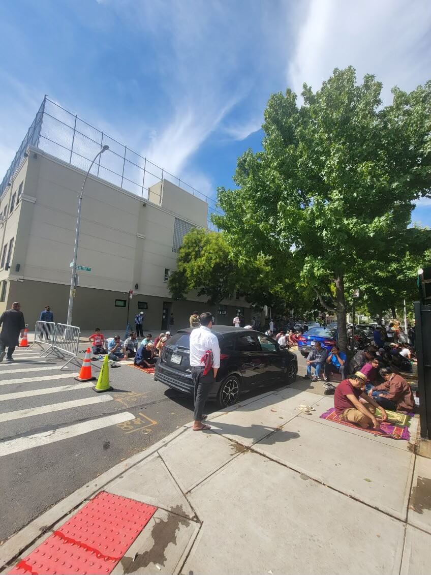 Friday open street at kensington mosque