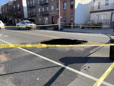 sinkhole in Bay Ridge