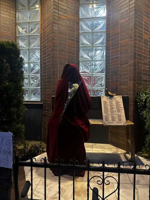 damaged statue at st. dominic church