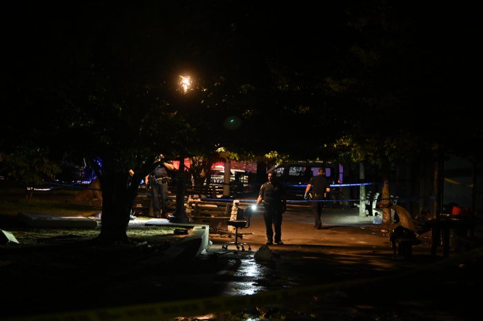 police in stueben park in clinton hill
