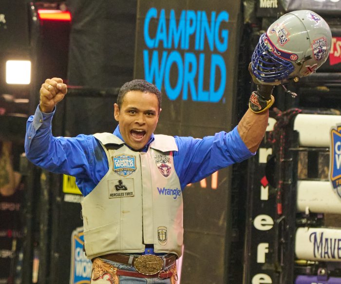 Davi Henrique de Lima celebrates after scoring 86 points during his re-ride on Aug. 9.