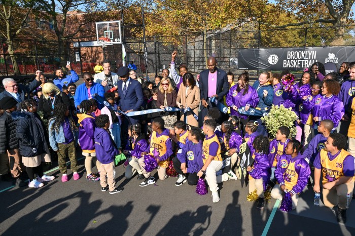 basketball court ribbon cutting