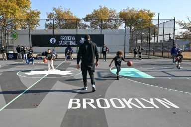 renovated basketball court in east new york