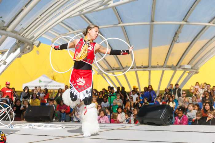 Programming for Indigenous Peoples’ Day at Brooklyn Children’s Museum includes storytelling, live music, dance performances, food demonstrations, an artist marketplace and art-making.