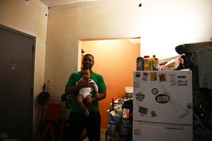 prospect lefferts garden tenant with baby in kitchen
