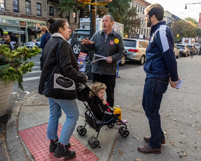 gounardes and lander talking to voters