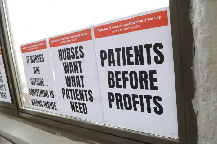 strike notice at nyu langone hospital-brooklyn