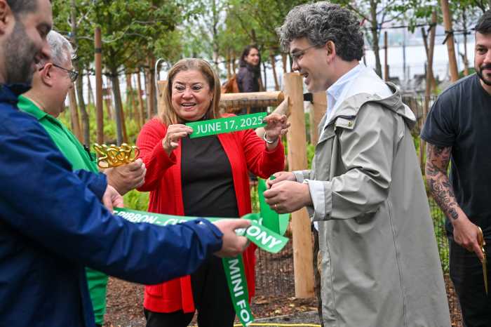 parks commissioner and restler at mini forest