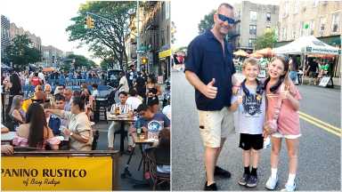 people at summer stroll in bay ridge