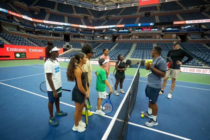 John Isner tennis clinic