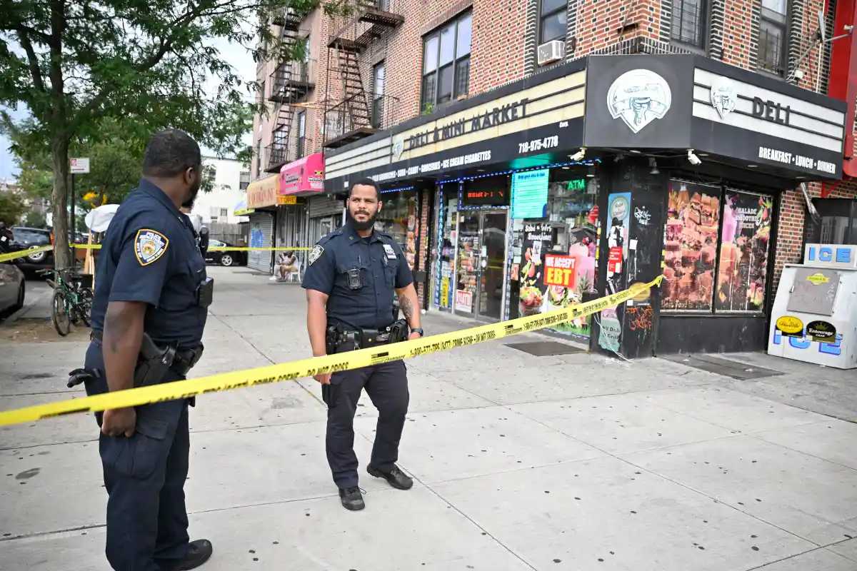 police on crime scene in brooklyn