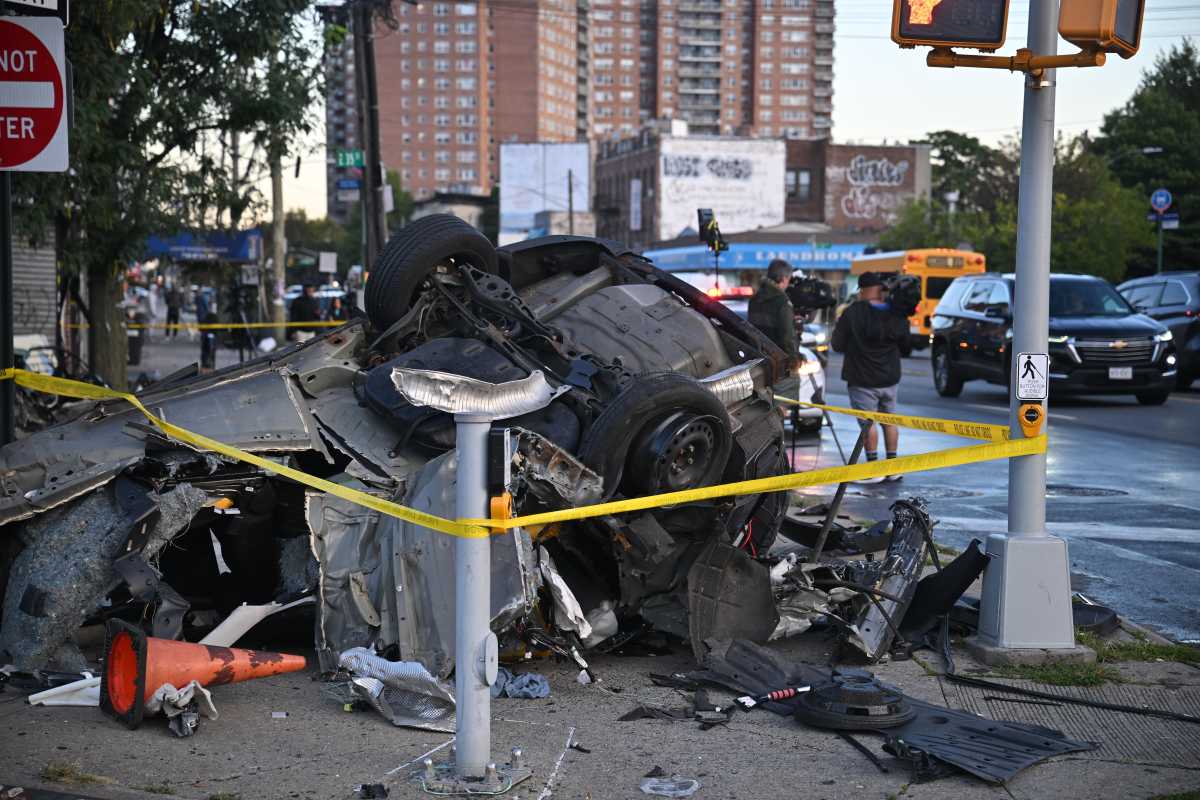 wreckage of midwood car crash