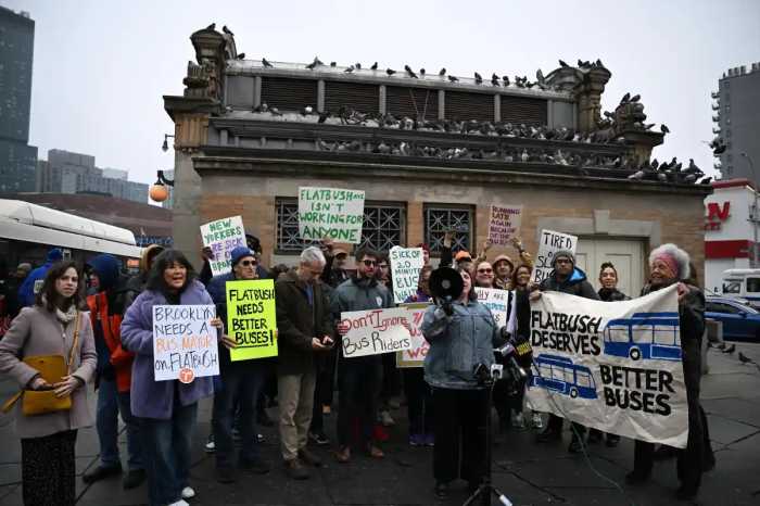flatbush avenue bus lane rally